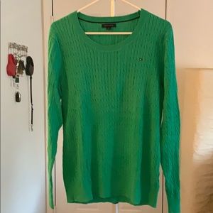 Long sleeve cable knit sweater